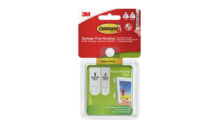 3M Command Medium White Picture Hanging Strips, 4-Count