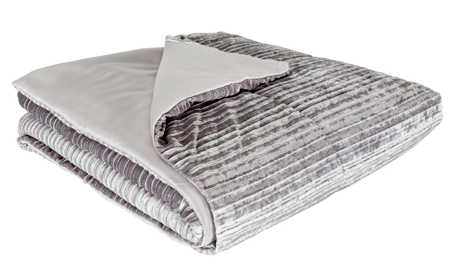 Argos Home Silver Pleated Bedspread