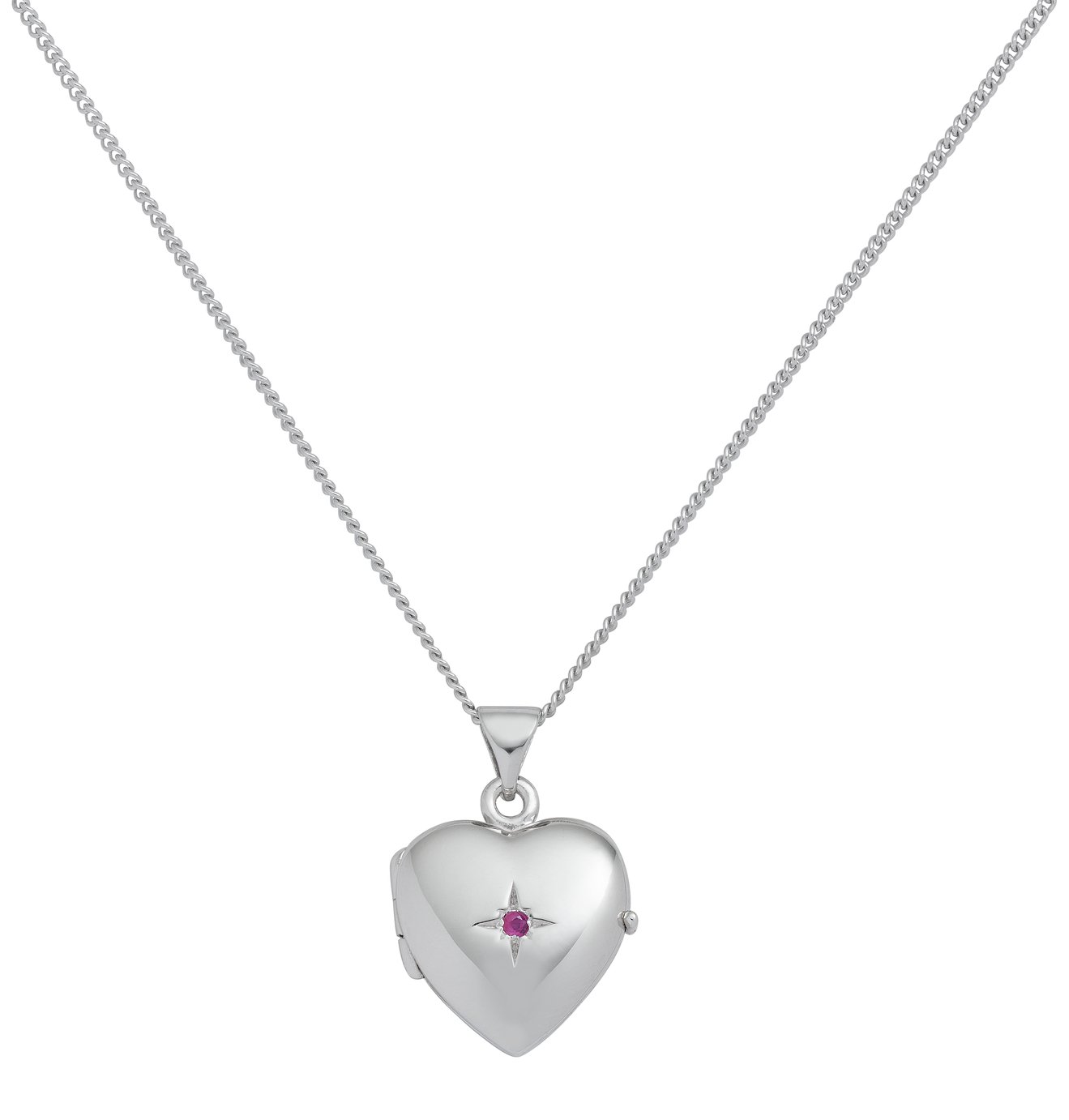 Revere Sterling Silver Birthstone Pendant Necklace - Ruby