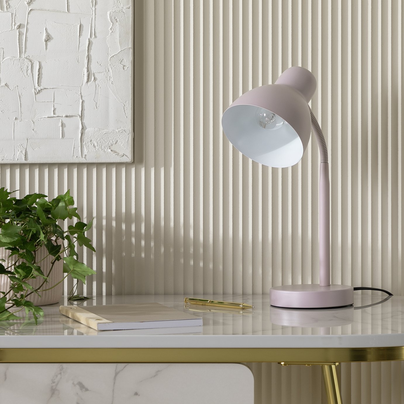 pink bedside table lamp