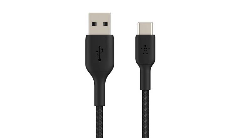 Buy Belkin Braided USB C to USB A 2m Cable Black Mobile phone chargers Argos