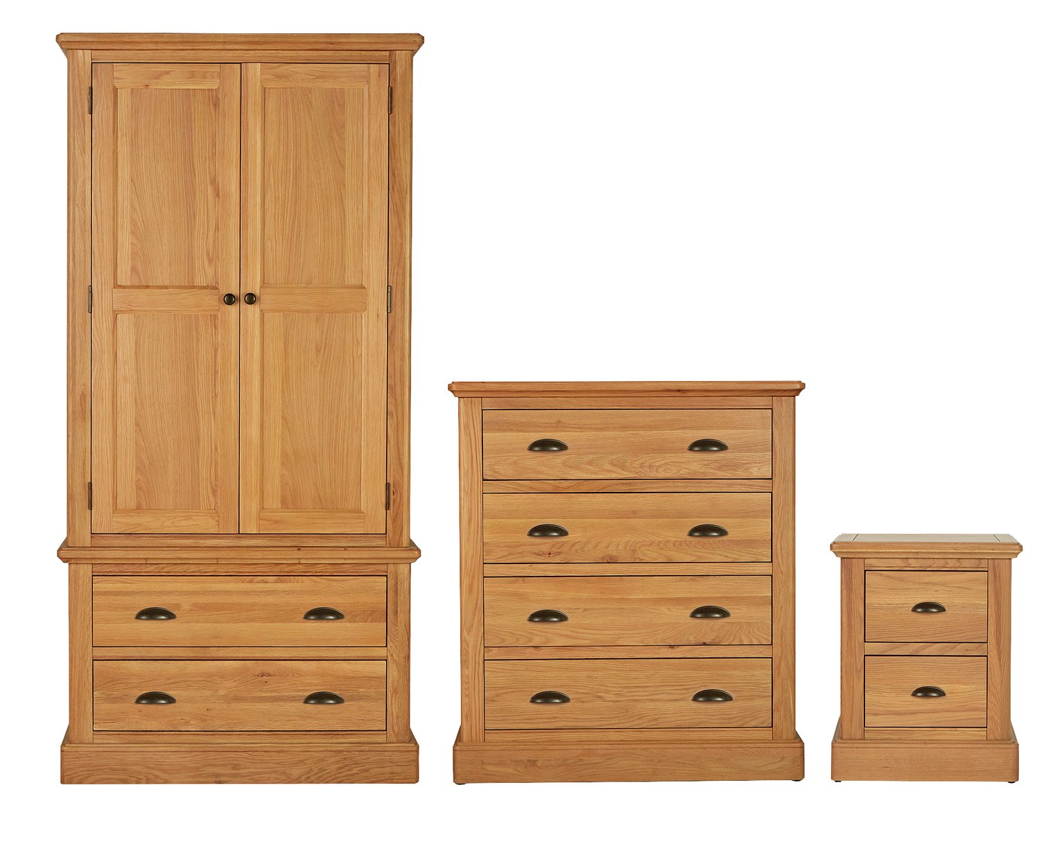 Argos Home Oakham 3 Piece Wardrobe Set - Oak & Oak Veneer