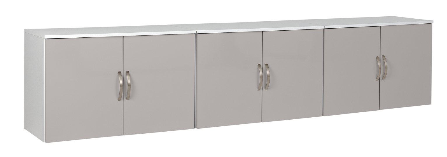 Argos Home Cheval Gloss Overbed Cupboards - Grey