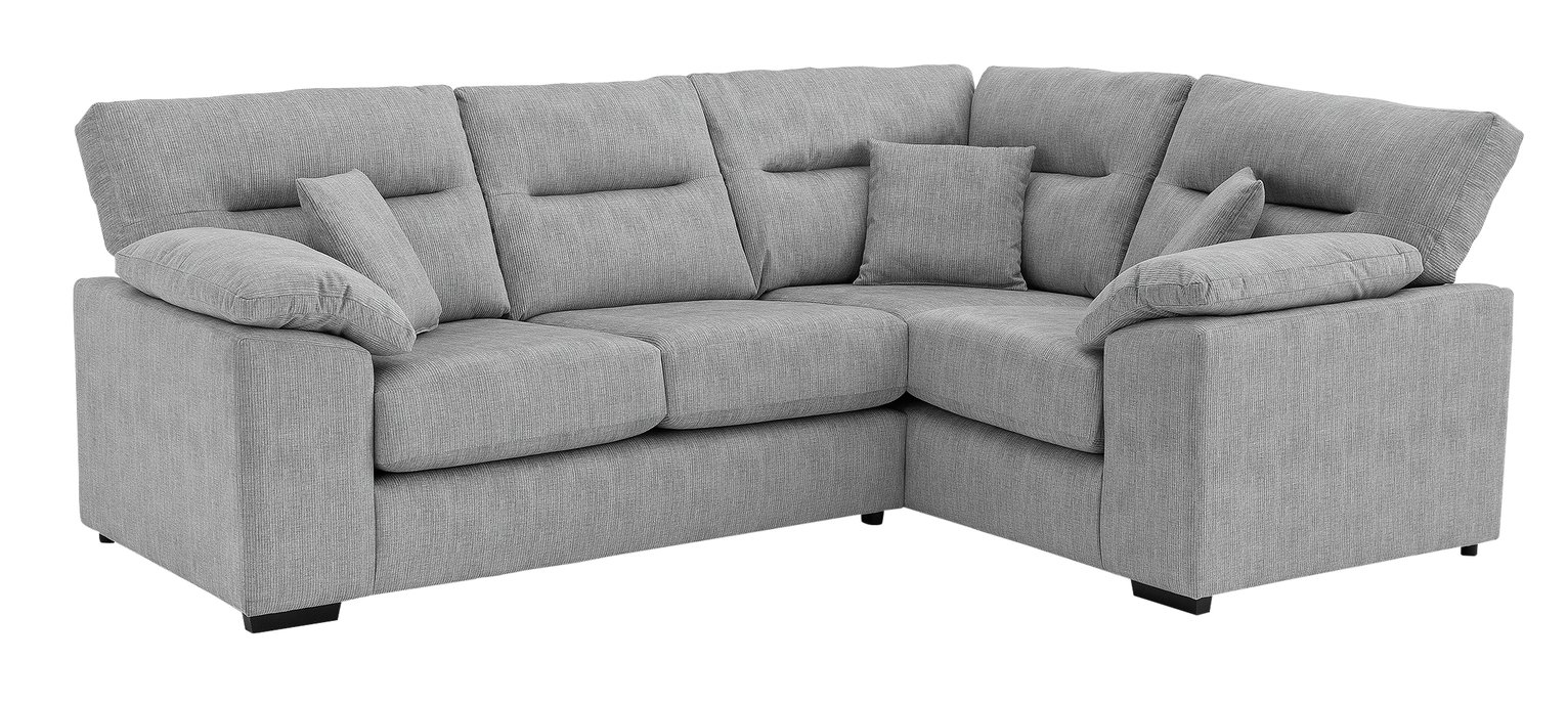 Argos Home Donavan Right Corner Fabric Sofa - Silver