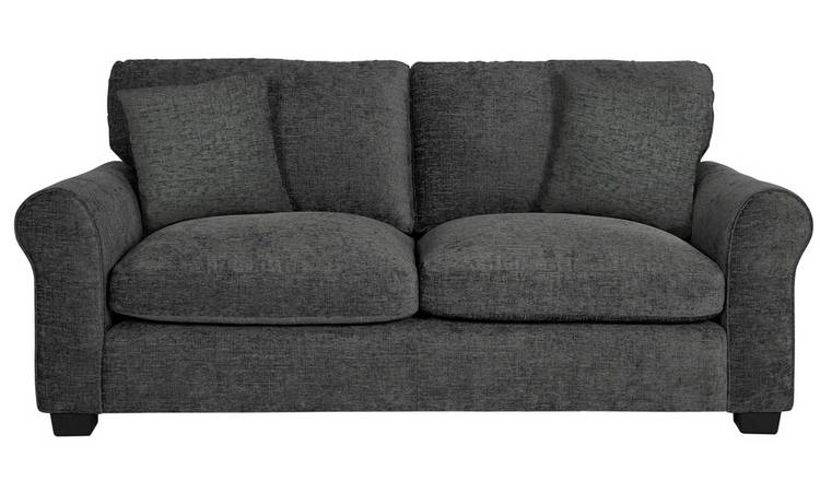 Argos Home Tammy 3 Seater Fabric Sofa - Charcoal