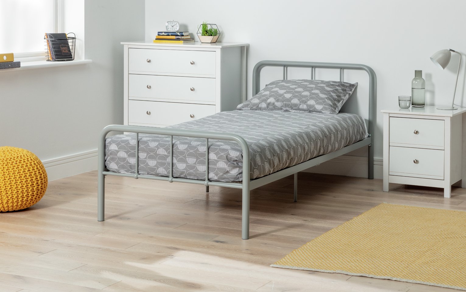 Argos Home Charlie Silver Bed Frame & Kids Mattress