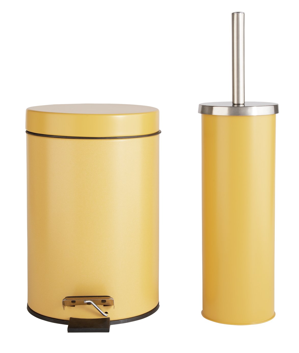 Argos Home Slow Close Bin and Toilet Brush Set - Mustard