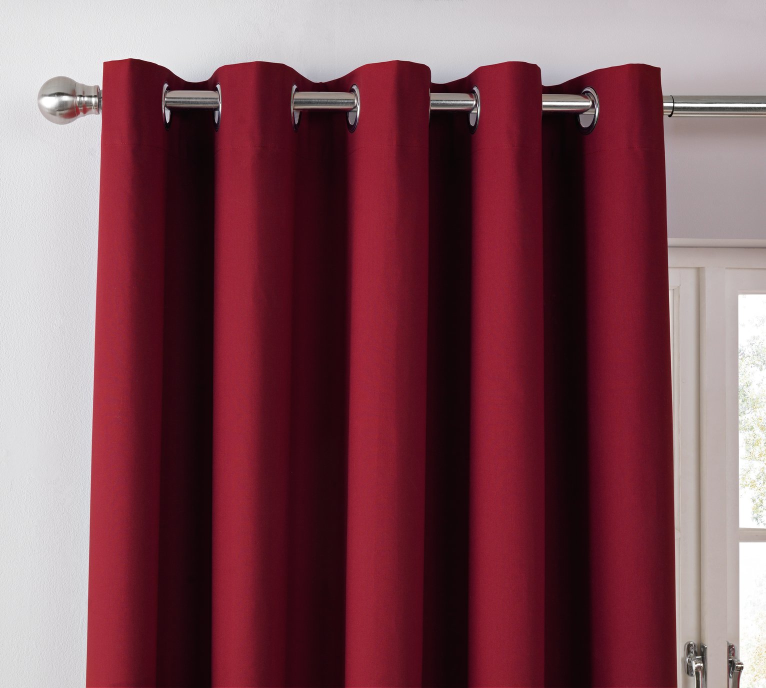 Argos Home Blackout Eyelet Curtains - Berry