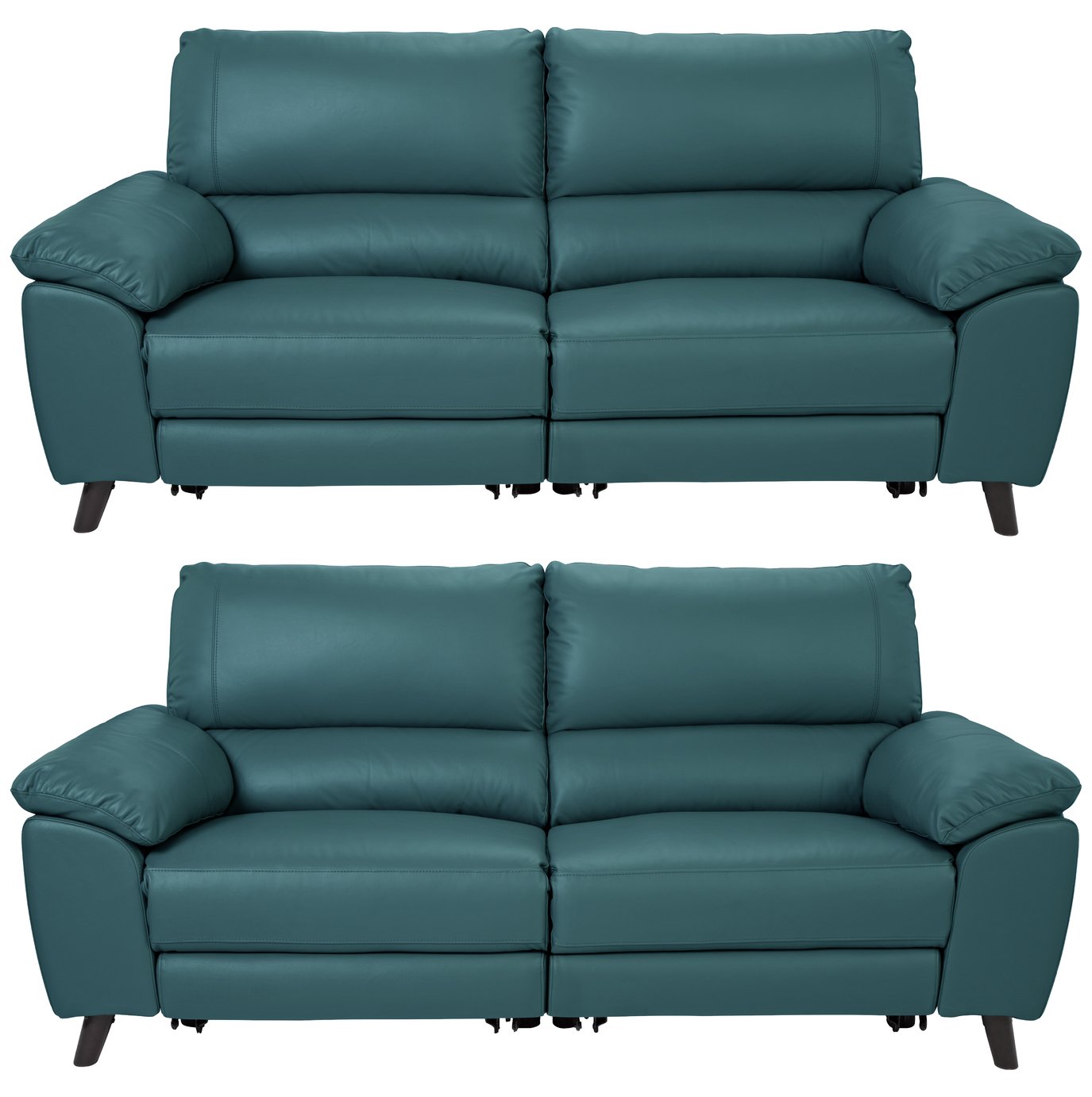 Argos Home Elliot Pair of 3 Seater Recliner Sofas - Teal