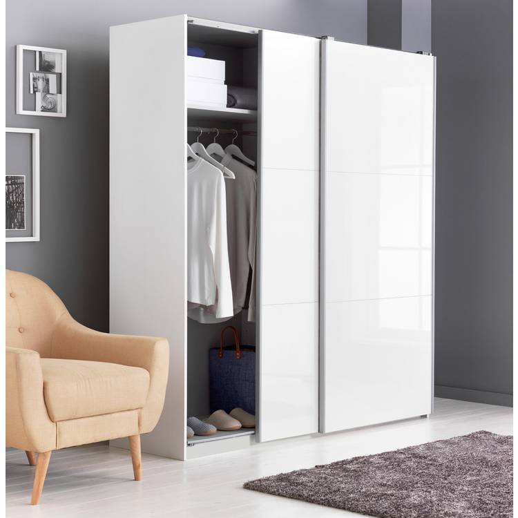 Habitat Holsted 180cm Sliding Wardrobe - White Gloss 0