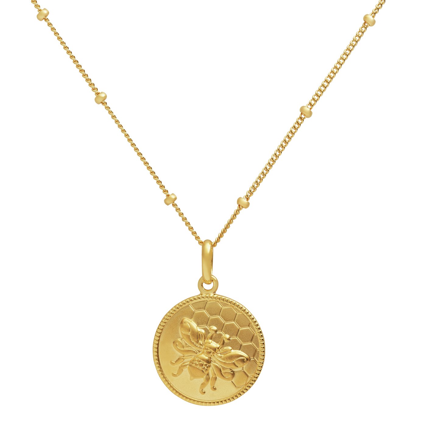 Revere 9ct Gold PLated Bee Coin Pendant