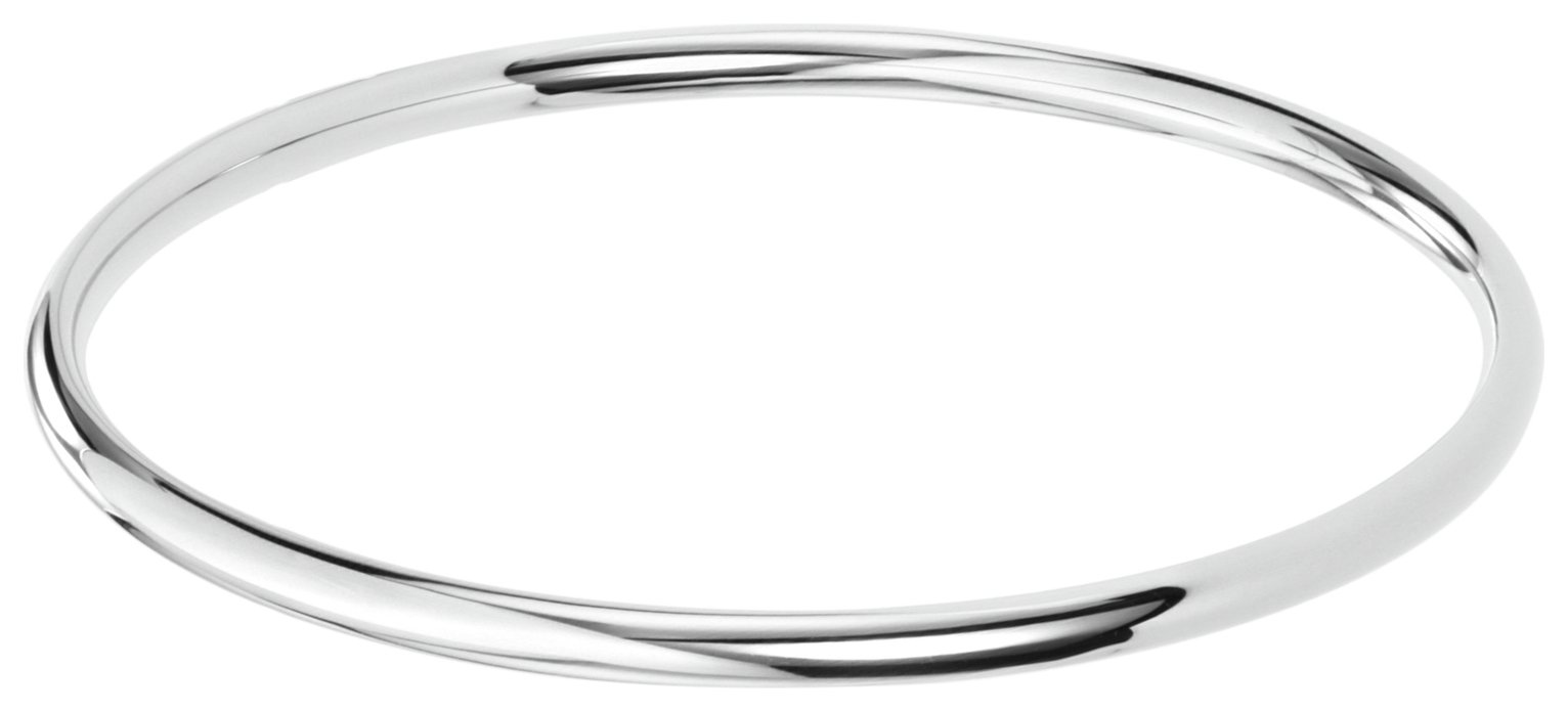 Inara Rhodium Gold Plated Ceramic Bangle