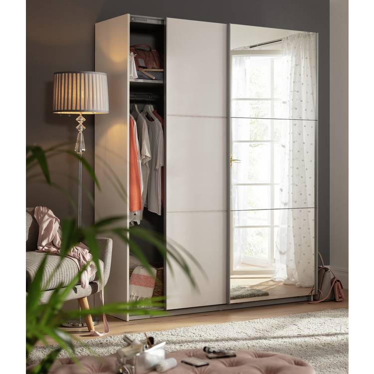 Habitat Holsted Mirrored Medium Sliding Wardrobe -White 0