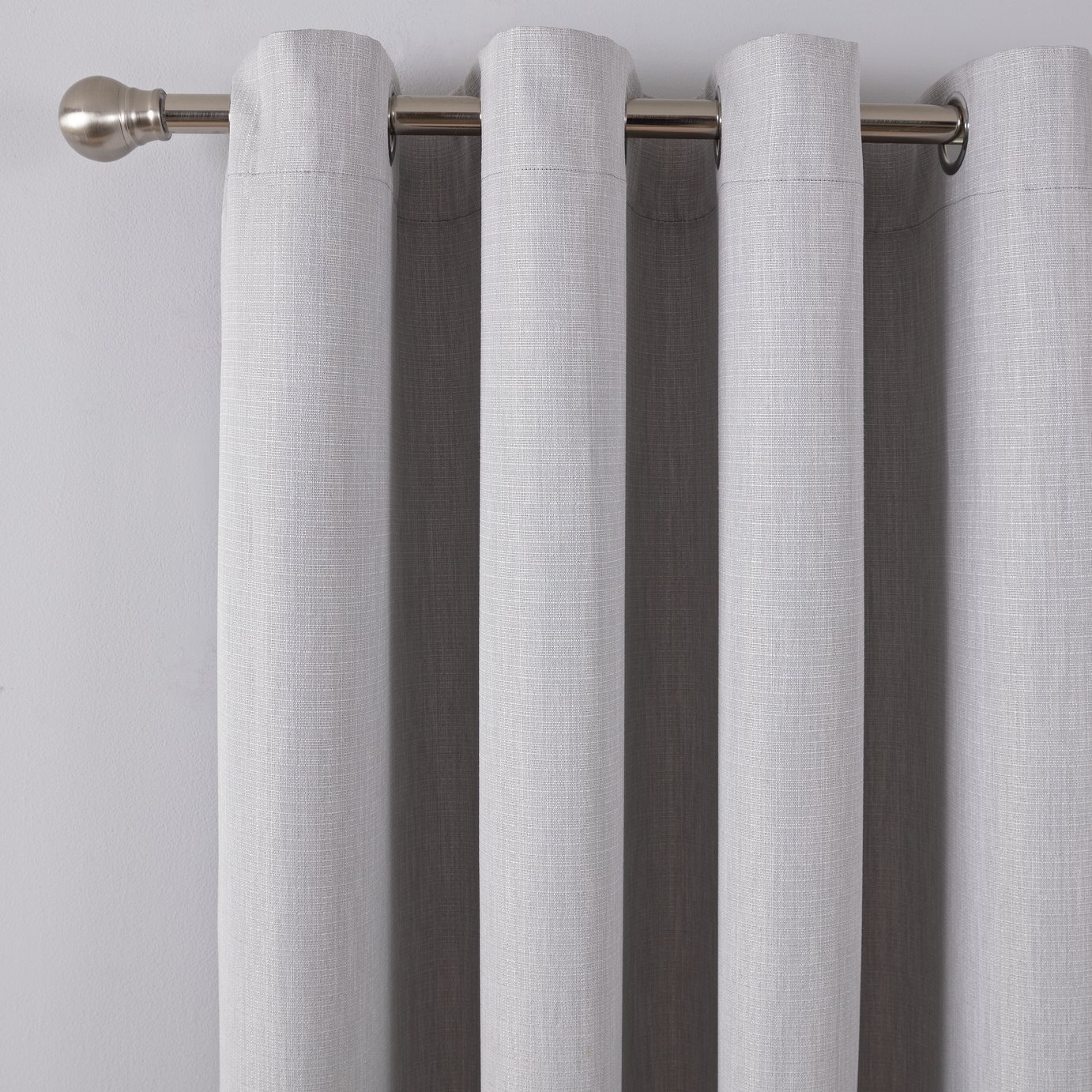 Argos Home Linen Look Eyelet Curtains - Grey