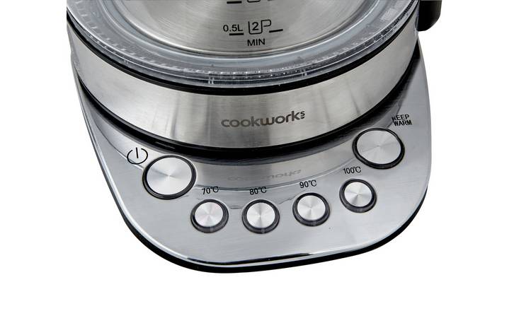 Buy Cookworks Variable Temperature Glass Kettle - S/Steel, Kettles
