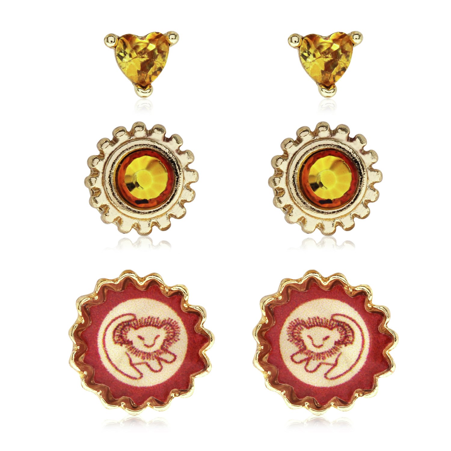 Disney Gold Coloured Lion King Earrings - Set of 3