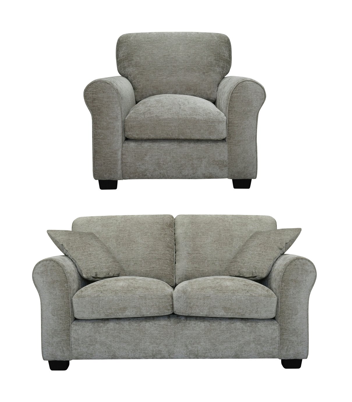 Argos Home Tammy Fabric Chair and 2 Seater Sofa - Mink