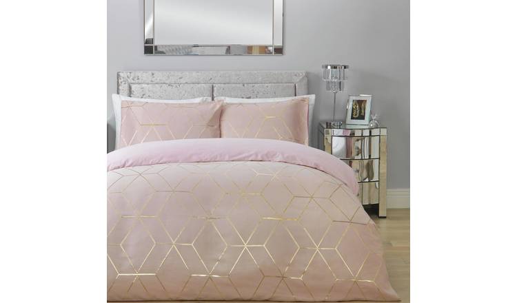 Buy Argos Home Blush Jacquard Geo Bedding Set Double Duvet