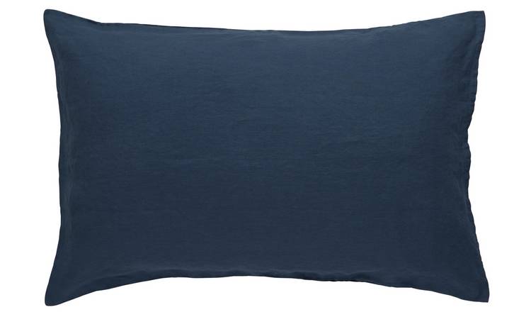 Habitat Linen Standard Pillowcase Pair - Petrol Blue