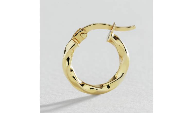 Buy Revere 9ct Gold Plated Sterling Silver Twist Hoop Earrings