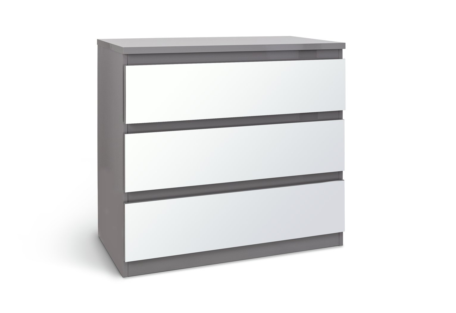 Argos Home Jenson Gloss 3 Drw Mirror Chest of Drawers - Grey