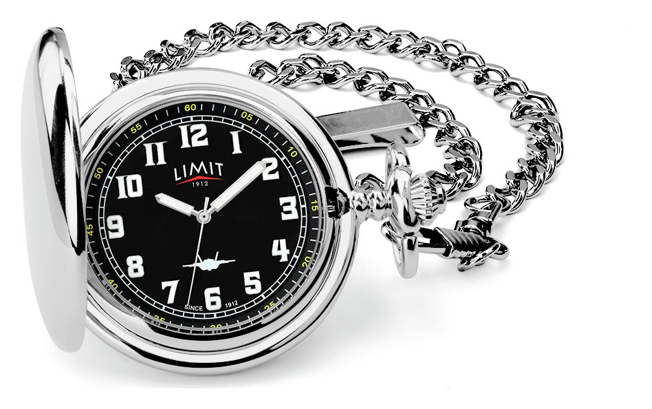 Limit Men's Silver and Black Pocket Watch