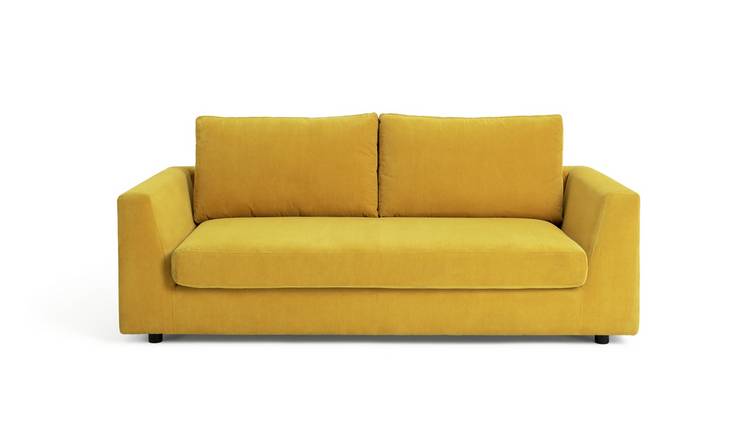 Habitat Brixley 3 Seater Fabric Sofa - Yellow