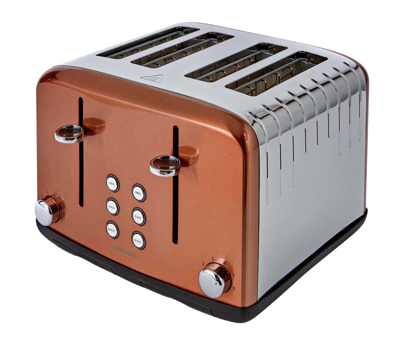 Cookworks Pyramid 4 Slice Toaster - Copper