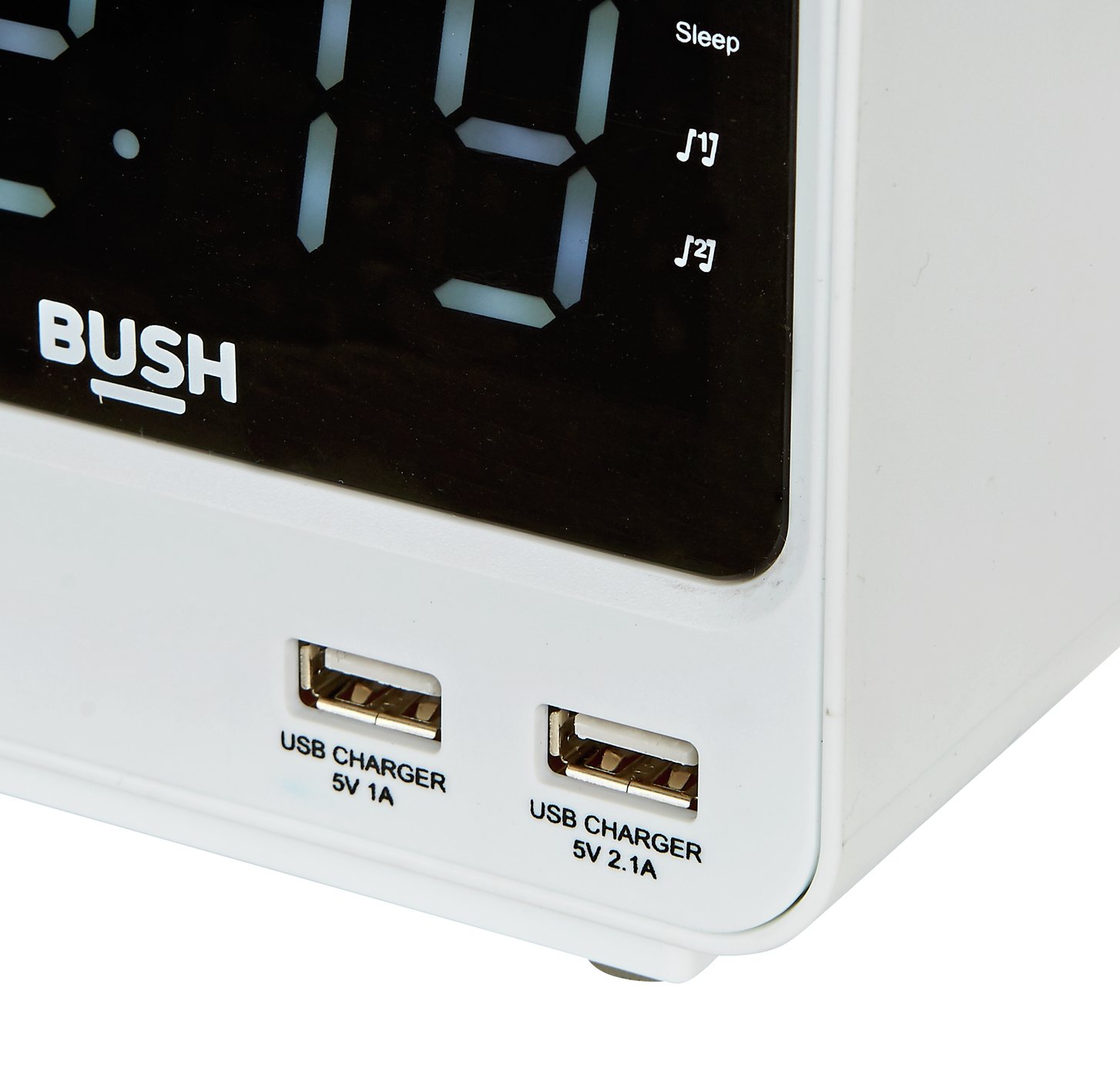 Bush USB FM Radio Alarm Clock - White