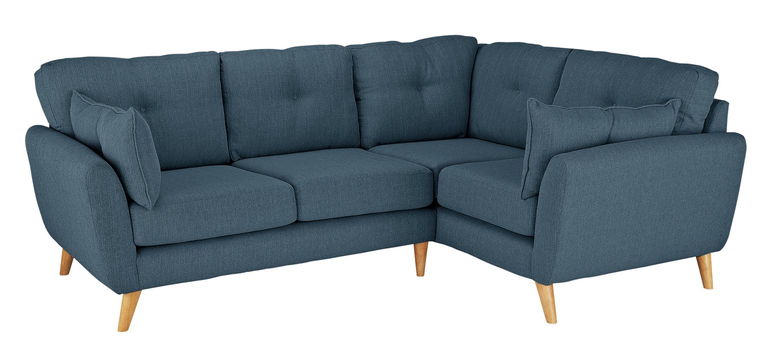 Argos Home Kari Right Corner Fabric Sofa - Blue