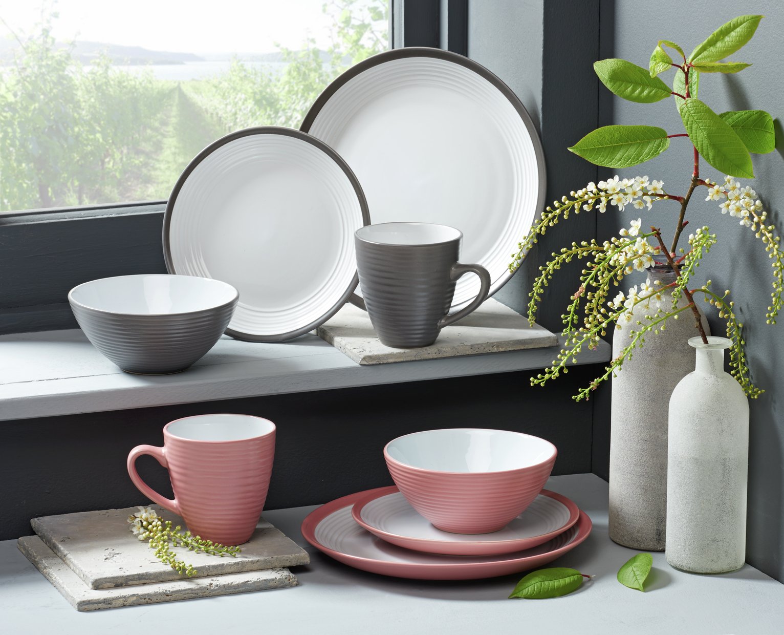 Argos Home 16 Piece Ribbed Stoneware Dinner Set Reviews