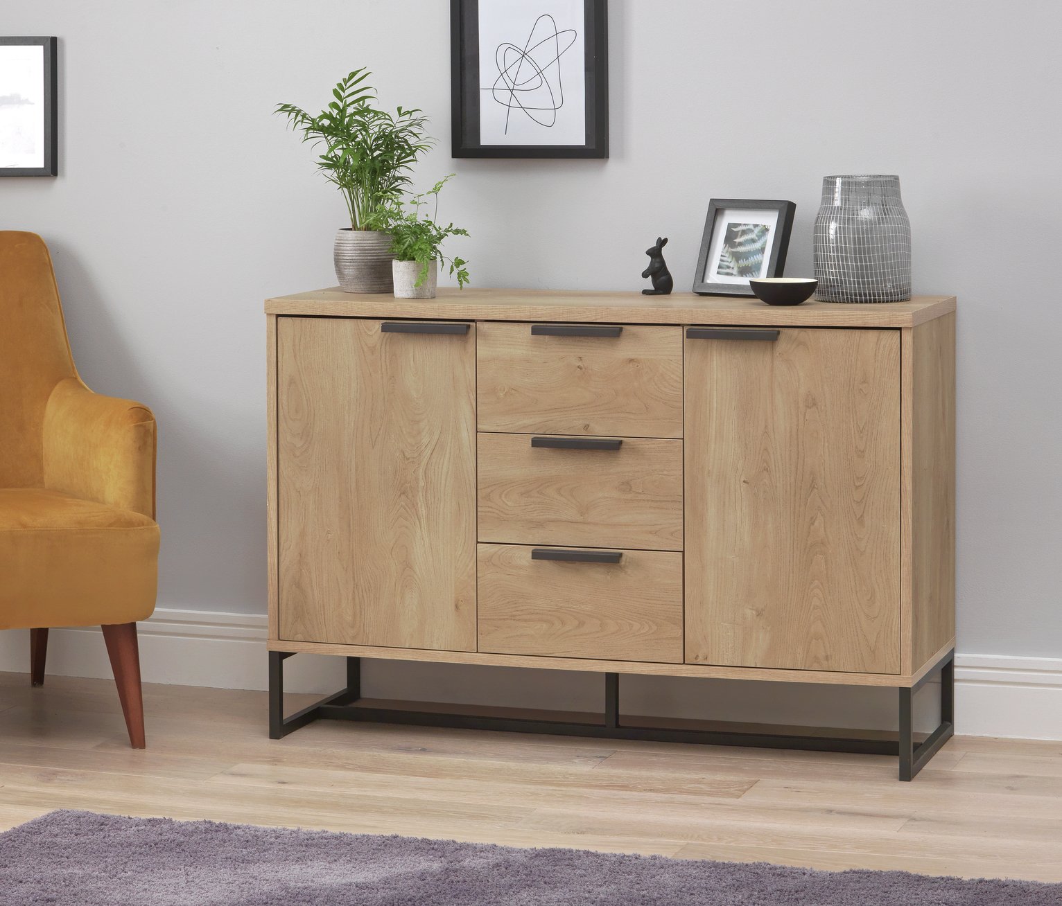 Argos Home Nomad 2 Door 3 Drawer Sideboard Light Oak Effect Reviews