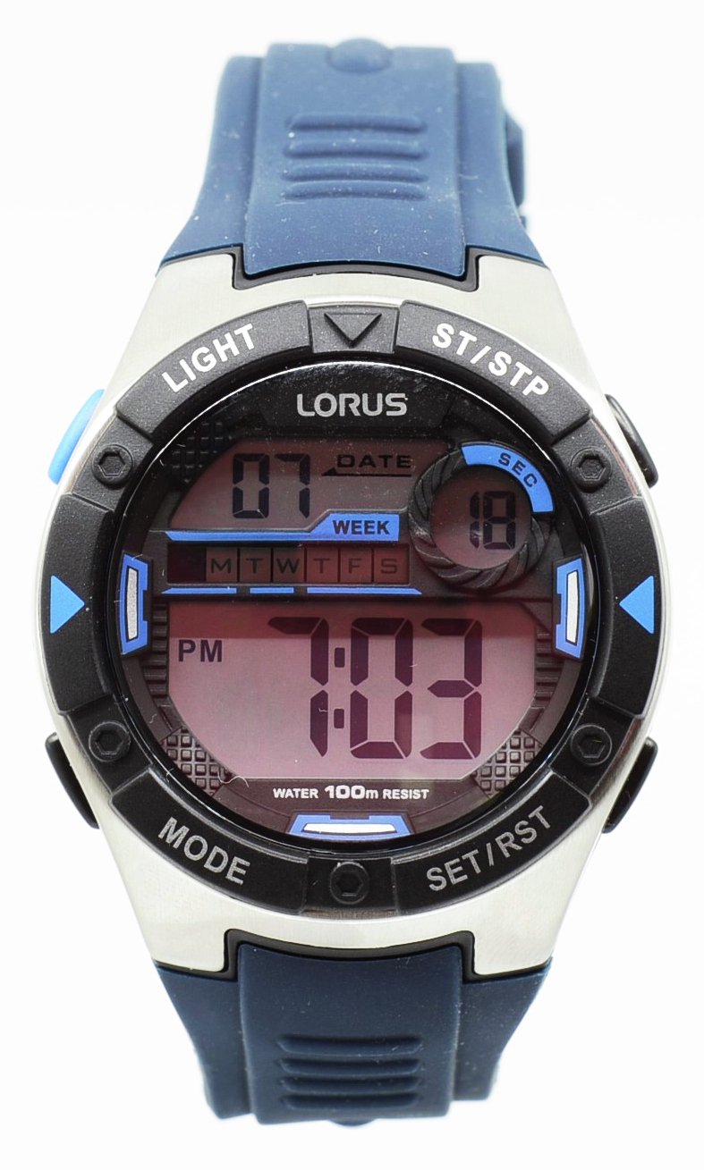 Lorus Men's Digital Quartz Watch with Silicone Strap R2383PX9