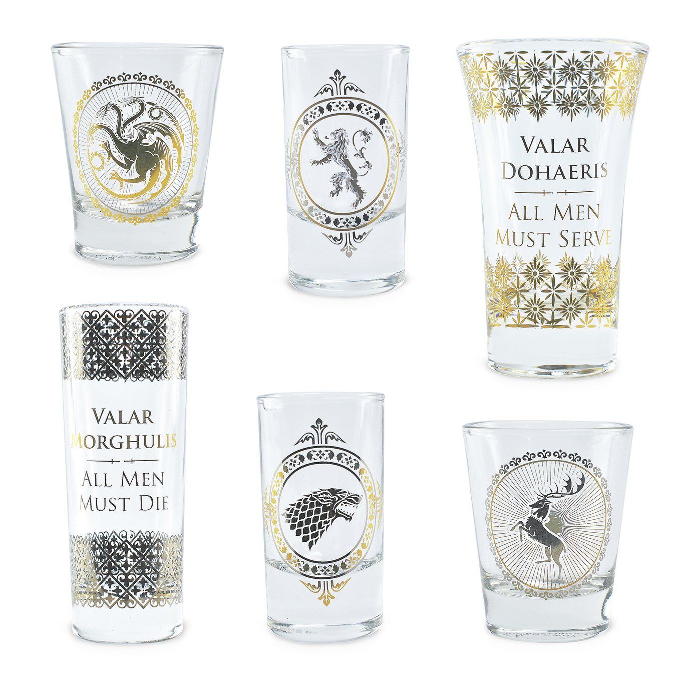 Game of Thrones 6 Shot Glasses