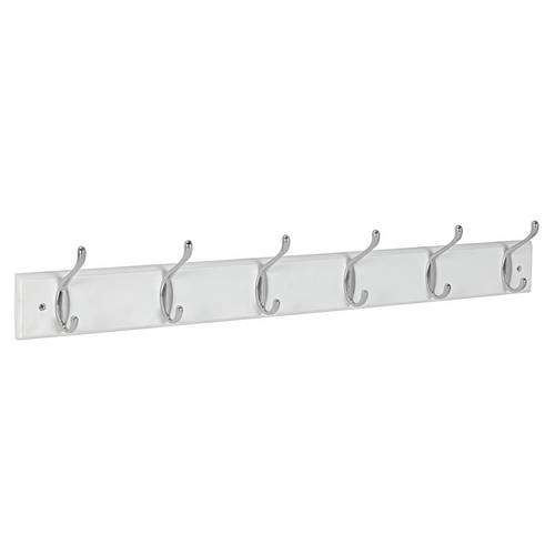 Buy Argos Home 6 Double Chrome Coat Hooks White Coat hooks and