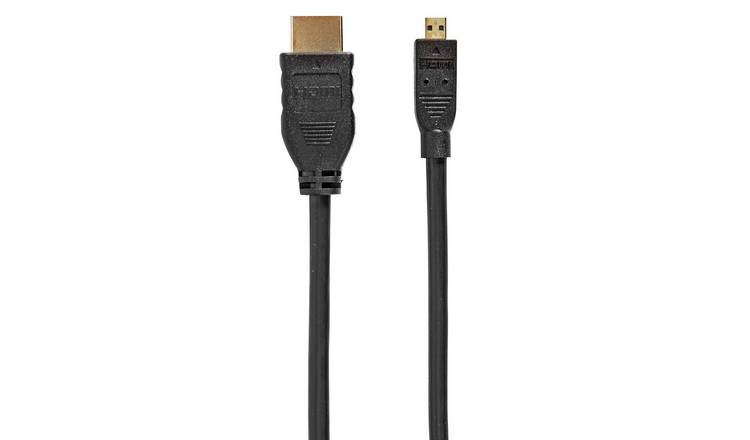 Micro-HDMI to Standard HDMI (A/M), 2m Cable, White