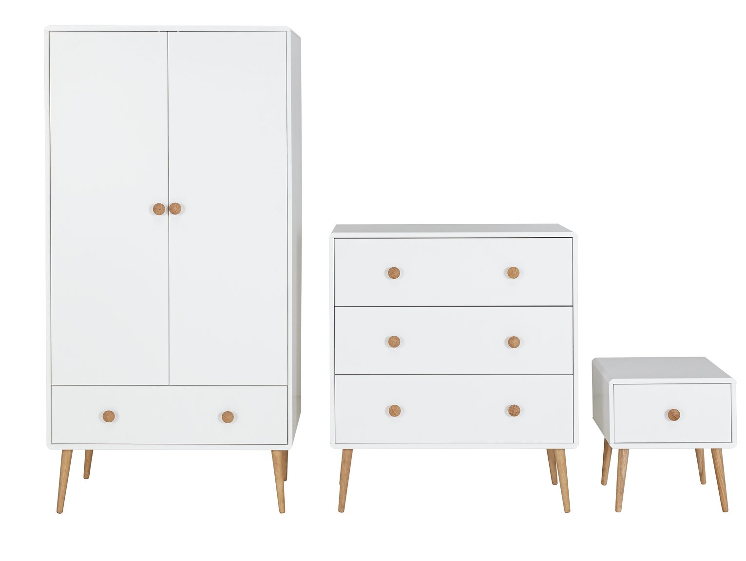 Argos Home Bodie 3 Piece 2 Door 1 Drawer Wardrobe Set -White Review