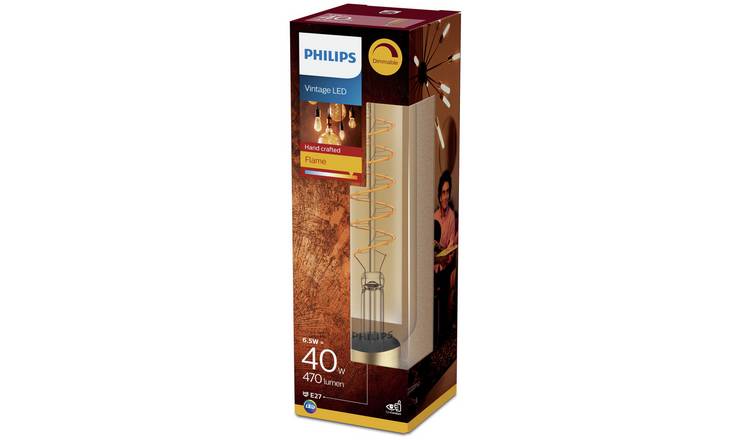 Buy Philips LED Filament E27 6.5W 40W Dim Giant Bulb Gold Light bulbs Habitat
