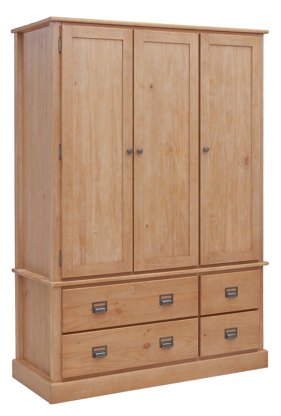 Argos Home Drury Light Pine 3 Door 4 Drawer Wardrobe