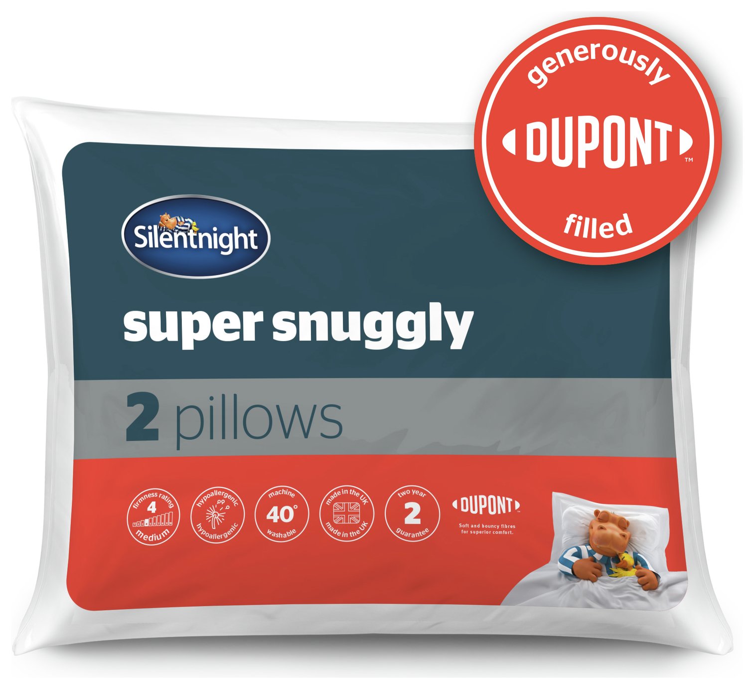 Silentnight Super Snuggly Medium Pillow - 2 Pack