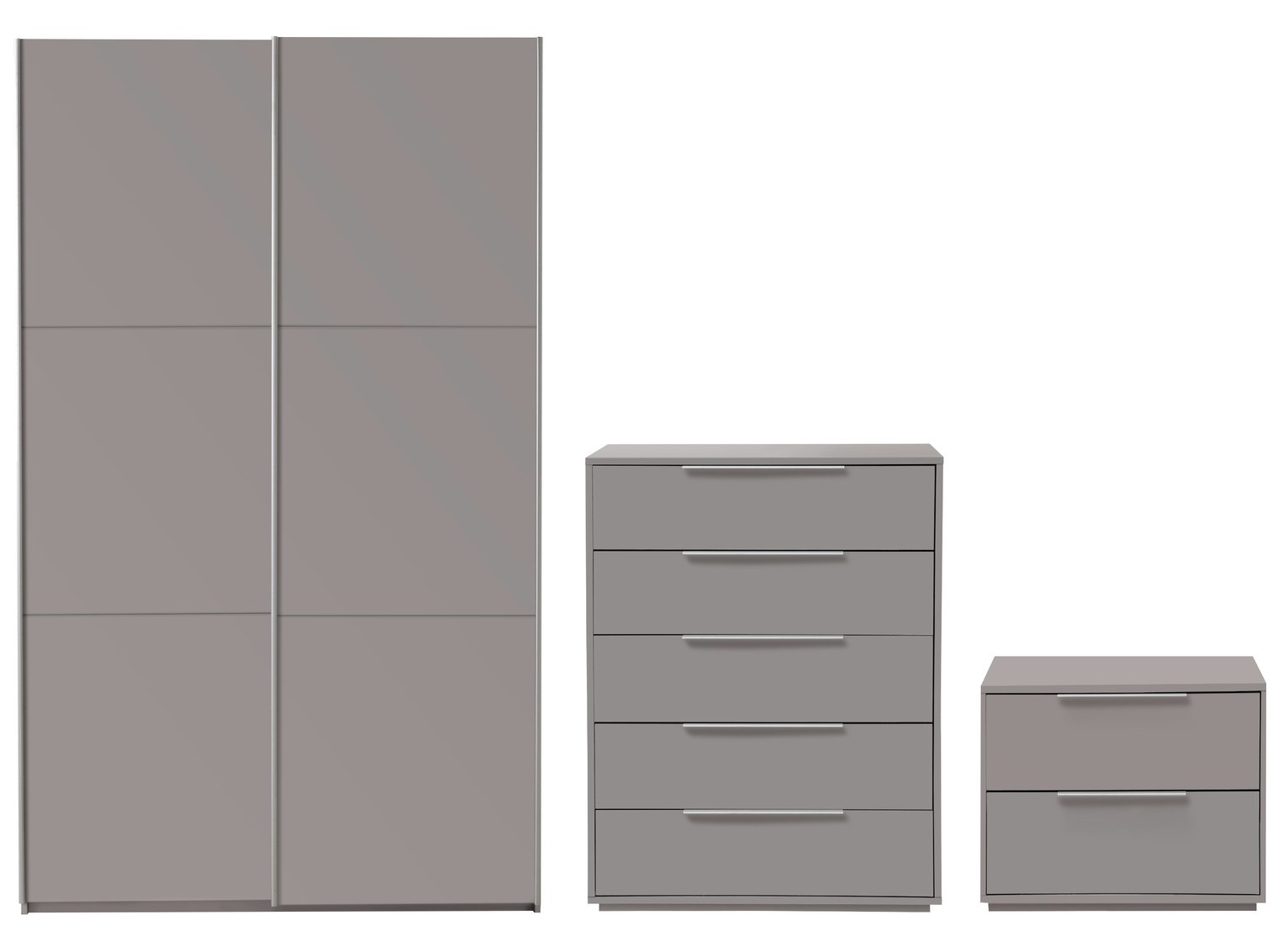 Argos Home Holsted Gloss 3 Piece Medium Wardrobe Set - Grey