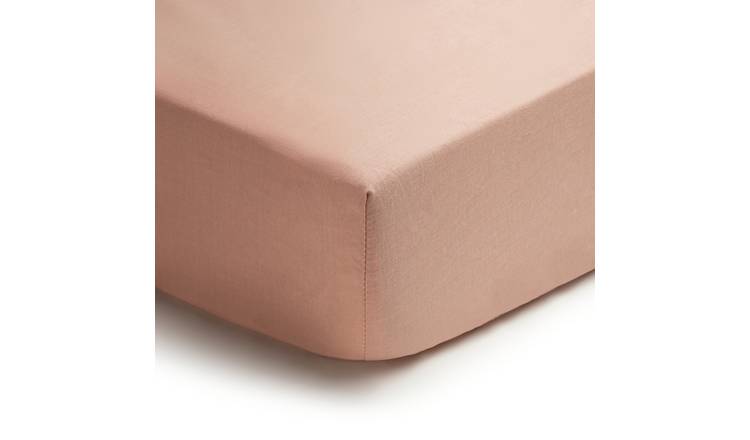 Habitat Kids Plain Blush Pink Fitted Sheet - Cot