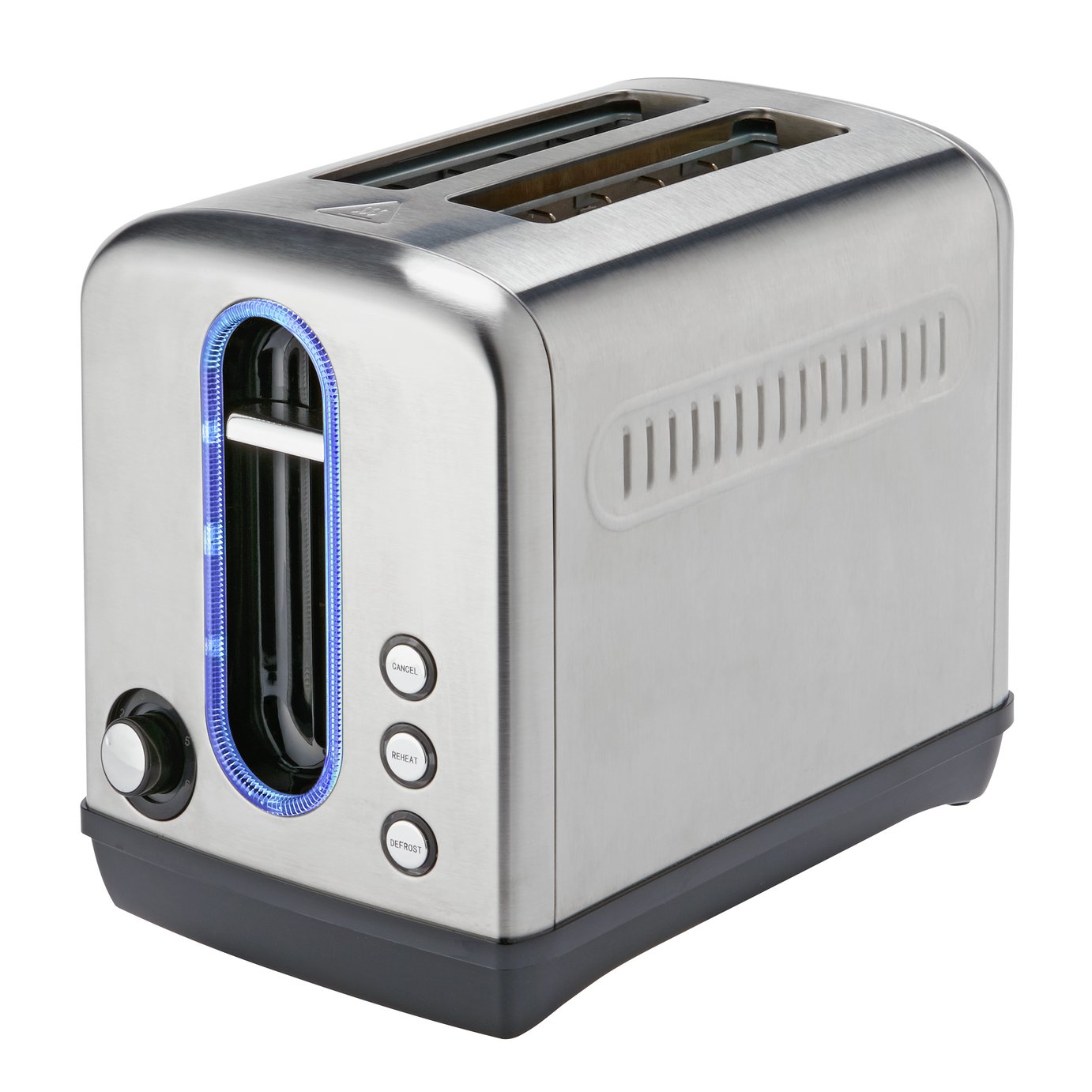 Cookworks Illuminated 2 Slice Toaster - Brushed S/Steel