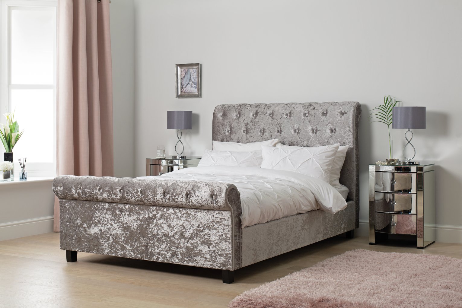 Argos Home Penelope Crushed Velvet Double Bed Frame Reviews Updated