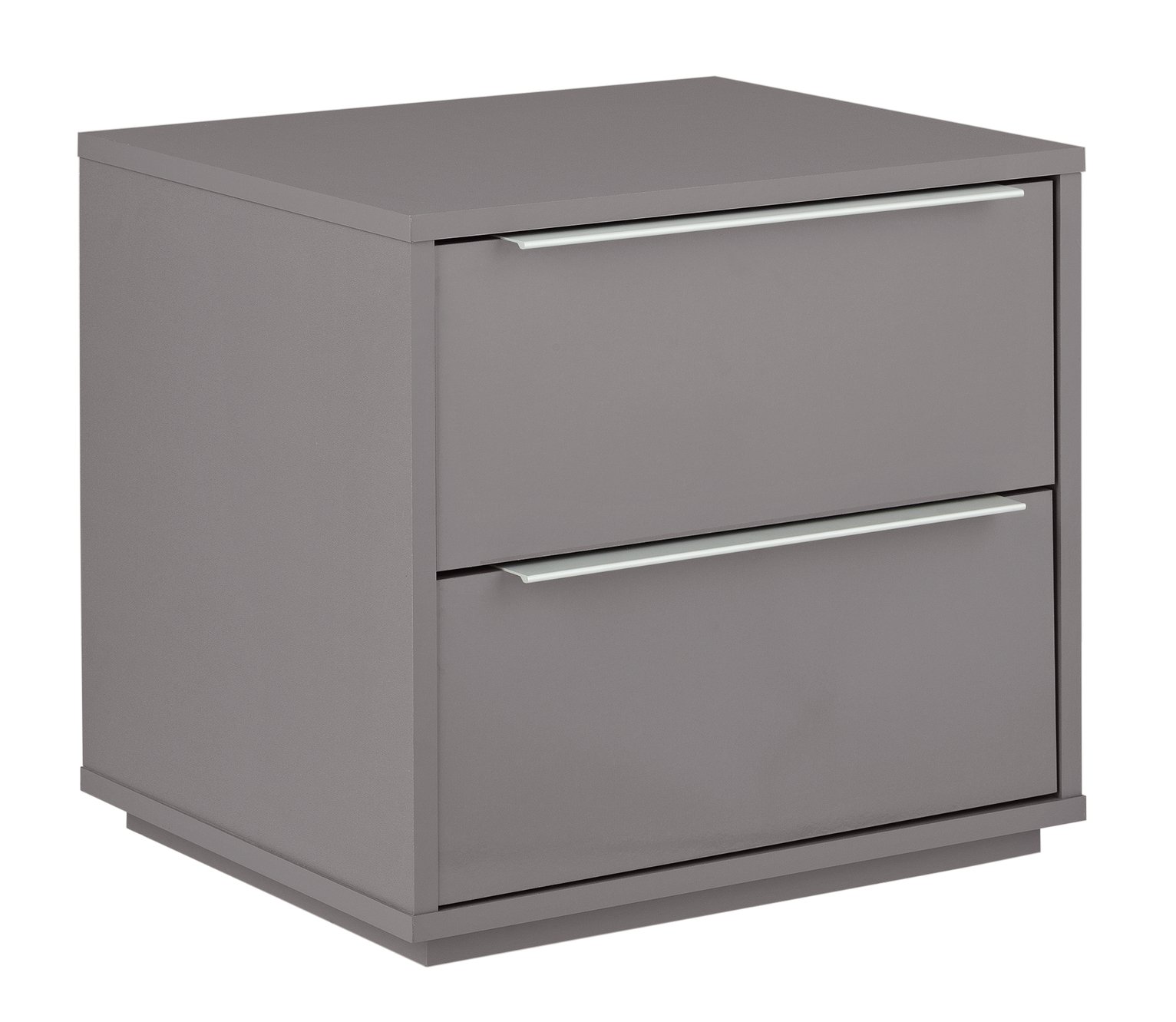 Argos Home Holsted Gloss 2 Drawer Bedside Table - Grey
