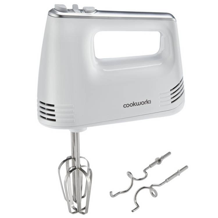 Cookworks Electric Hand Mixer with Storage - White 0