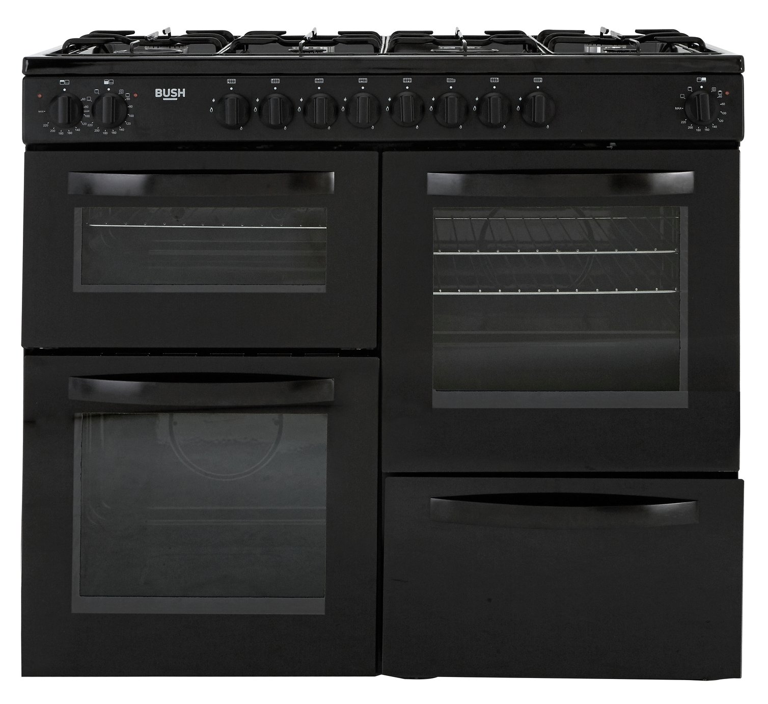 Bush BRC100DHEB 100cm Dual Fuel Range Cooker - Black