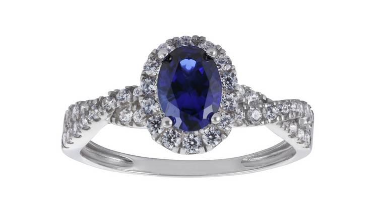 Revere 9ct White Gold Cubic Zirconia Engagement Ring - Q