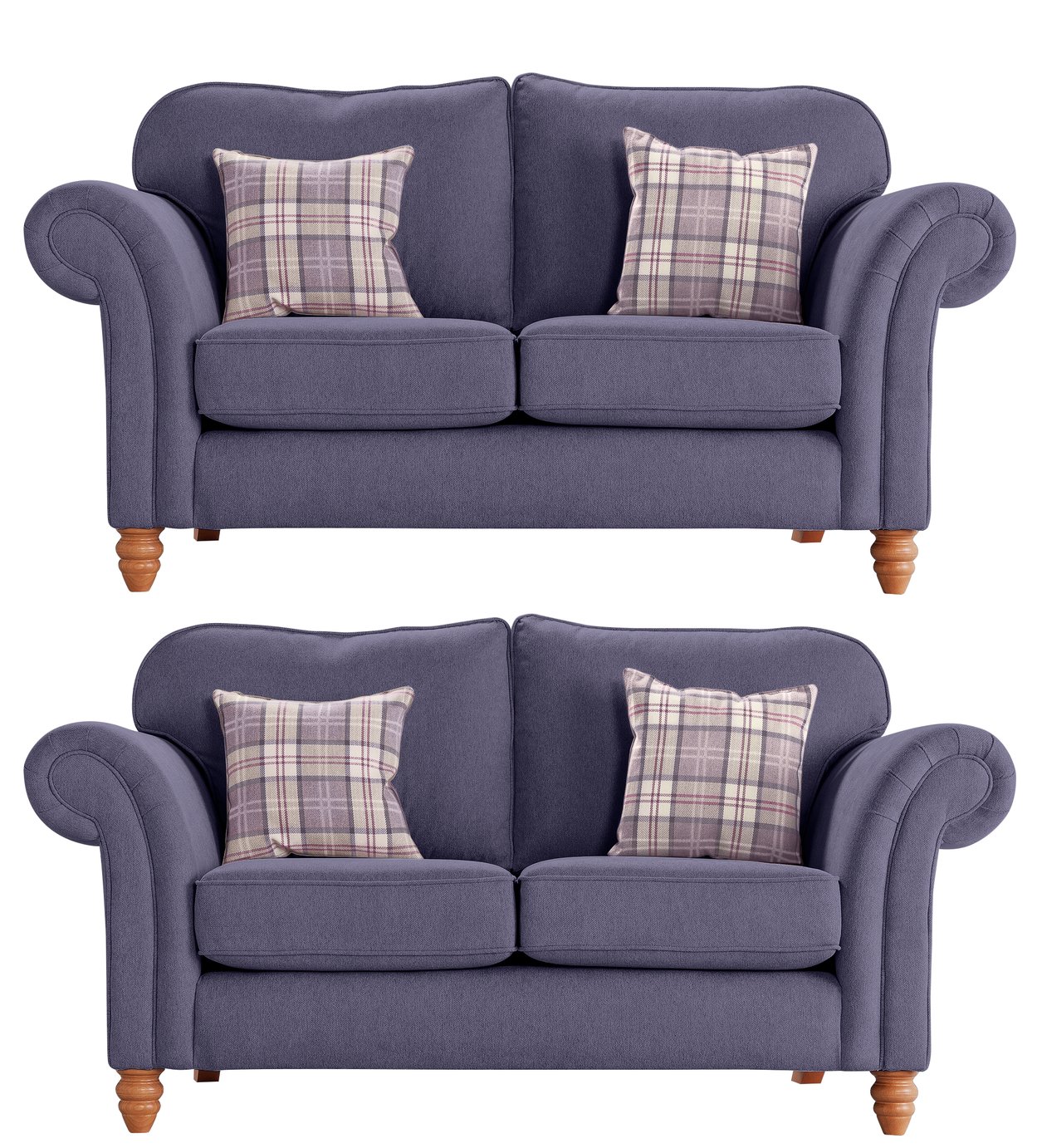 Argos Home Windsor Pair of Fabric 2 Seater Sofas - Lilac