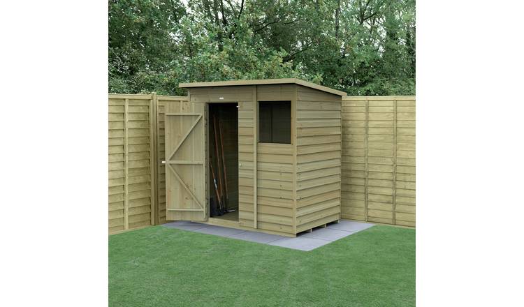 Forest Garden Overlap Dip Treated Pent Shed - 6 x 4ft